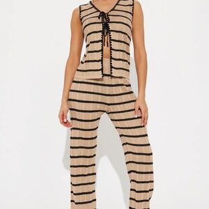 Breeze Pant Set - Taupe/combo